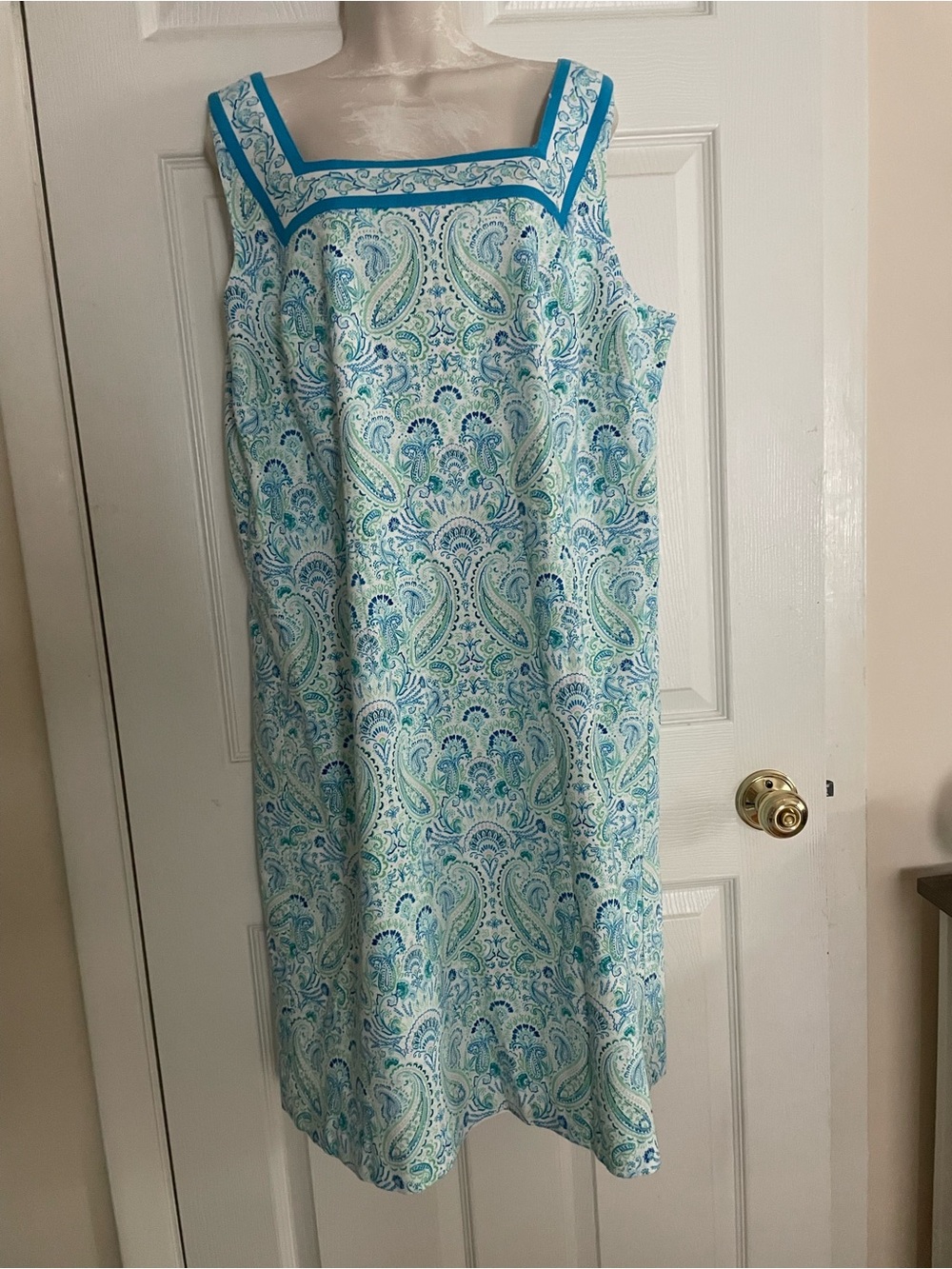 Talbots Plus Turquoise Dress with White Lining